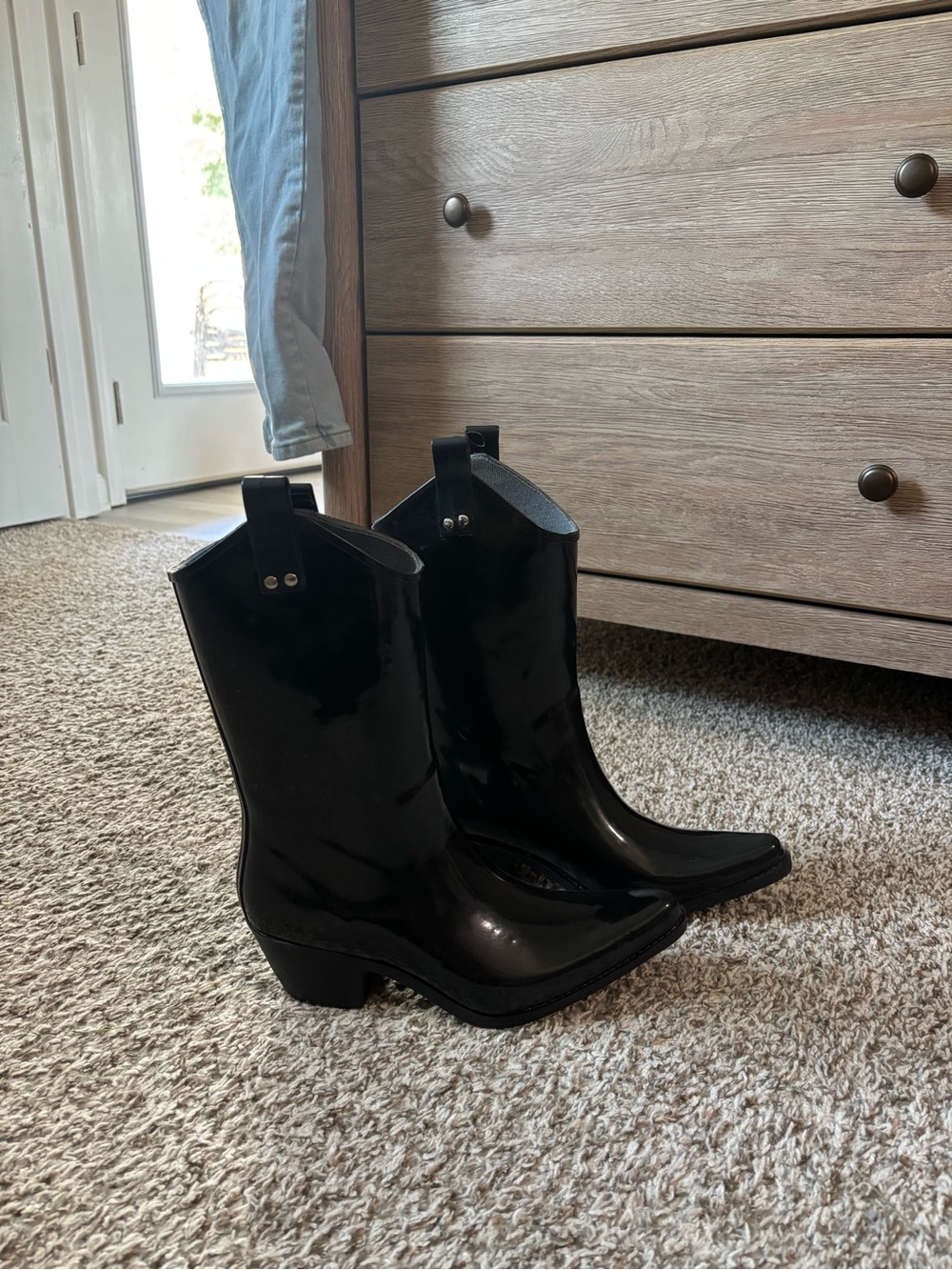 Nomad Black Western Rain Boots